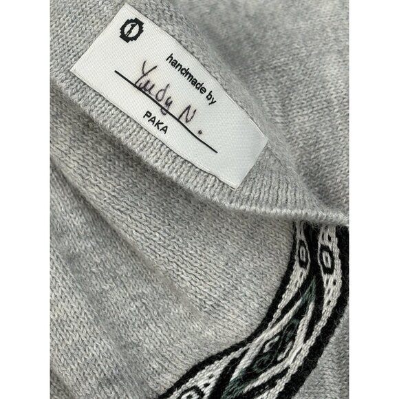 Paka Royal Alpaca Wool Sweater Men’s XXL Heather Grey Handmade Crewneck Pullover - Picture 10 of 16
